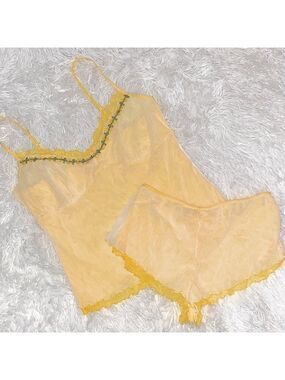 Vintage Y2K Victoria’s Secret micro mesh cami and shorty set